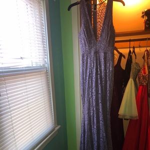 Purple Laced Prom Dress